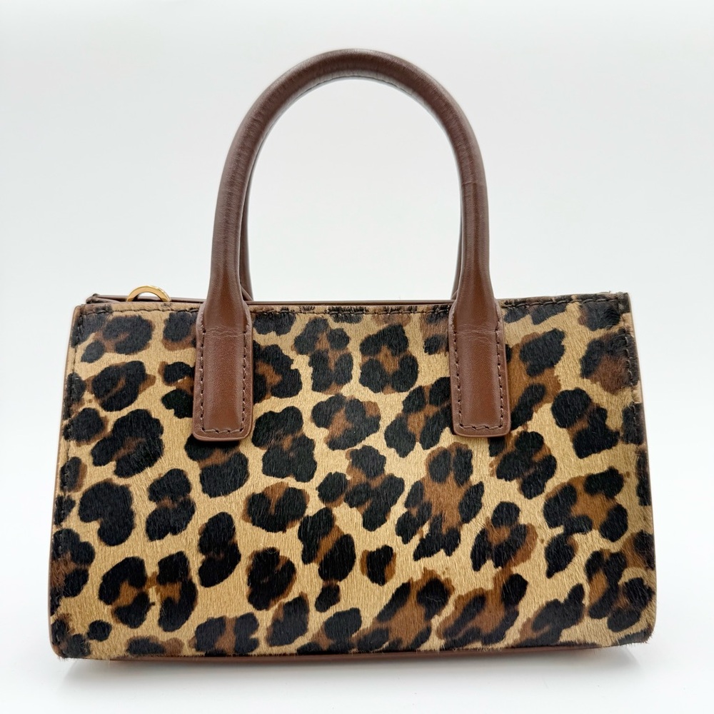 Versace Small Medusa 95 Leopard Print Genuine Calf Hair Tote - Picture 4 of 9
